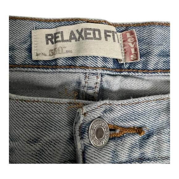 Levi's Mens Jeans 550 Relaxed Distressed destroyed Grunge Thrashed 34x34 - Picture 4 of 8